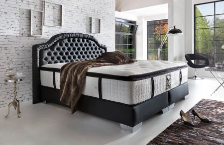 CROWN Boxspringbett CASINO DELUXE, Casino Deluxe Schwarz
