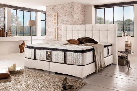 CROWN Boxspringbett LONDON DELUXE, London Deluxe Weiß