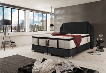 CROWN Boxspringbett KING GEORGE DELUXE, King George Schwarz