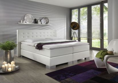CROWN Boxspringbett PRINCESS, Princess Weiß