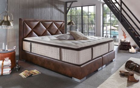 CROWN Boxspringbett JOKER DELUXE, Joker Deluxe Dunkelbraun