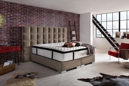 CROWN Boxspringbett CLARENCE DELUXE, Clarence Deluxe Cappuccino