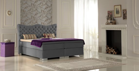 CROWN Boxspringbett HAROLDS, grau