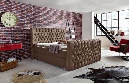 CROWN Boxspringbett SEVILLA, Boxspringbett Sevilla - Cappuccino