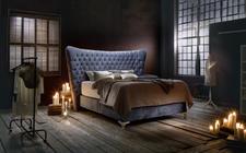 CROWN Boxspringbett PARADISE DELUXE, Kunstleder/Stoff/Velour, hohe Taschenfederkern Matratze, inkl. Topper