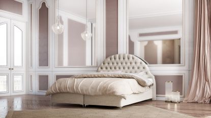 CROWN Boxspringbett CURVE DELUXE, hohe Taschenfederkern Matratze, inkl. Topper, z.B. Rot/Blau, 160x200/180x200/200x200