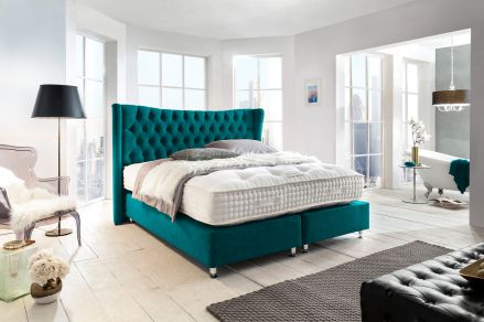 CROWN Boxspringbett LUDWIG III DELUXE, Ludwig III Bordeaux
