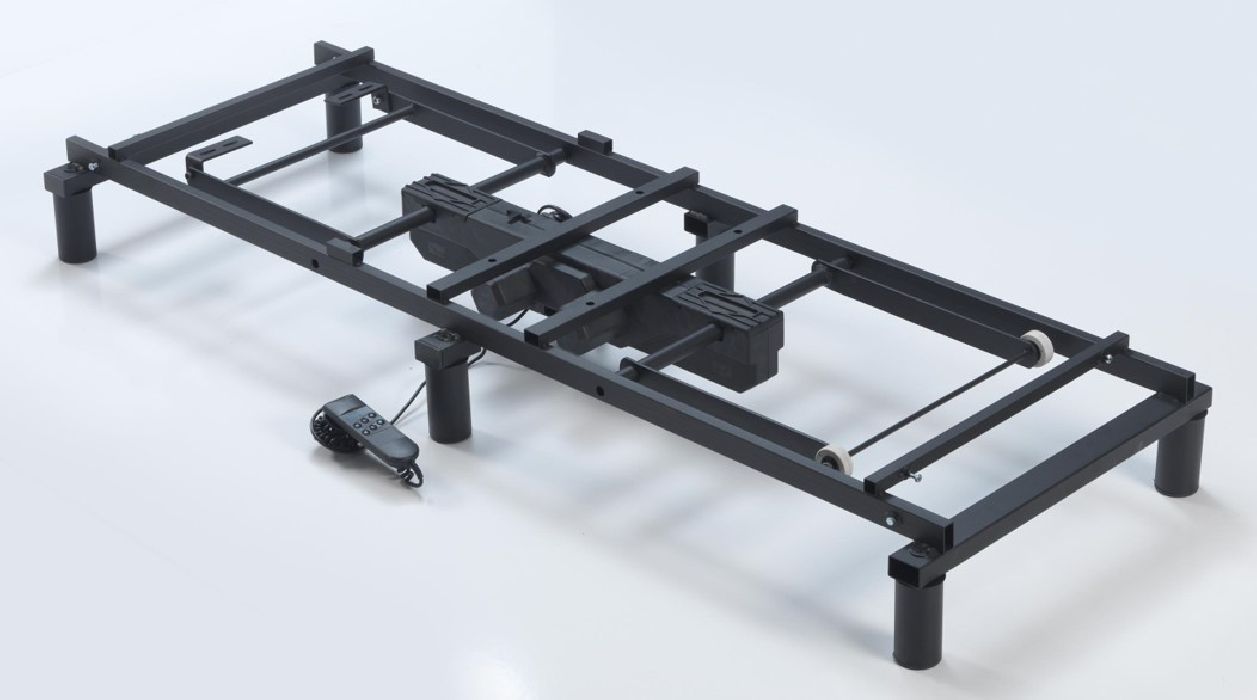 Teleskophalter, Quertraverse, Lattenrostauflage Größe verstellbar bis 100 cm, Metall (2er-Set)