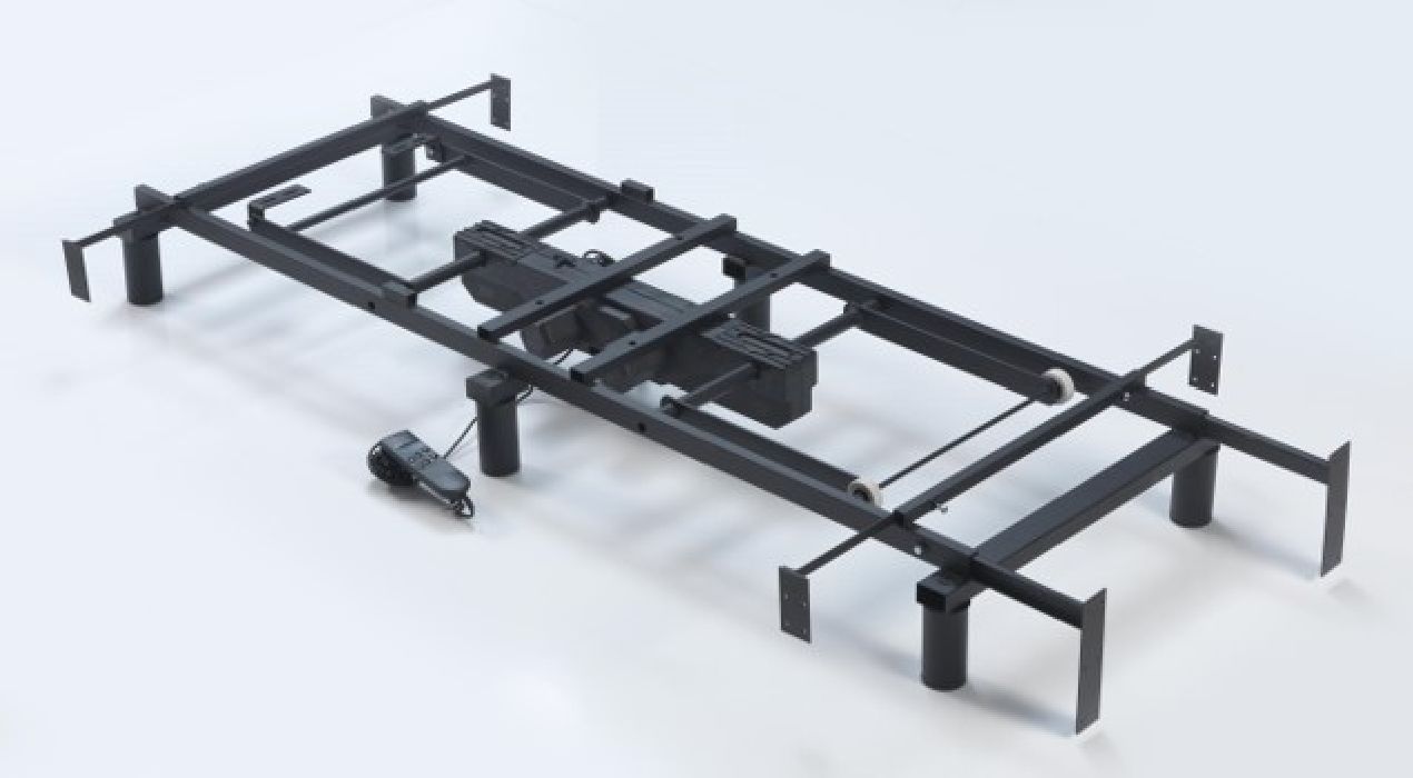 Teleskophalter, Quertraverse, Lattenrostauflage Größe verstellbar bis 100 cm, Metall (2er-Set)
