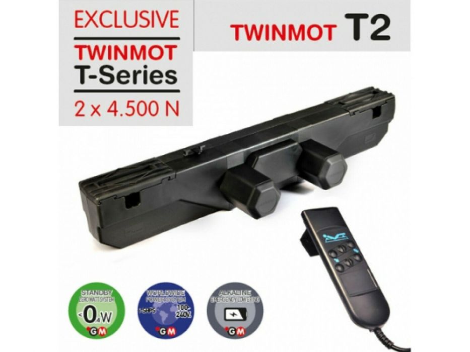TWINMOT T6 Boxspringbett Bluetooth Lattenrost Motor + Funk-Fernbedienung 2x6500N
