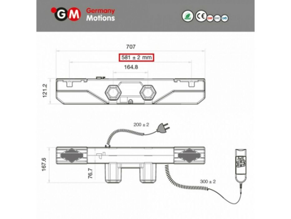 TWINMOT T6 Boxspringbett Bluetooth Lattenrost Motor + Funk-Fernbedienung 2x6500N