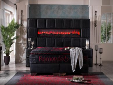 CROWN Boxspringbett ROMANTICA X DELUXE inkl. Kamin, hohe Taschenfederkern Matratze, inkl. Topper CROWN Boxspringbett ROMANTICA X DELUXE inkl. Kamin, hohe Taschenfederkern Matratze, inkl. Topper
