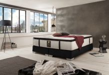 CROWN Boxspringbett CONTINENTAL DELUXE, 200x200 cm, Kunstleder Schwarz, inkl. Matratze Crown Edition