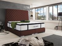 CROWN Boxspringbett MELODY DELUXE, Kunstleder Antik Braun, 180x200 cm, inkl. Matratze Crown Edition