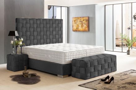 CROWN Boxspringbett BELFAST DELUXE, Boxspringbett Belfast Deluxe Grau