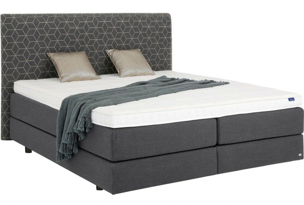Boxspringbett Noah inkl. Matratze, Topper, Kunstleder Stone Schlamm